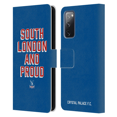 Crystal Palace FC Crest South London And Proud Leather Book Wallet Case Cover For Samsung Galaxy S20 FE / 5G