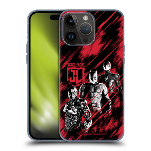 Zack Snyder's Justice League Snyder Cut Composed Art Cyborg, Batman, And Flash Soft Gel Case for Apple iPhone 15 Pro Max