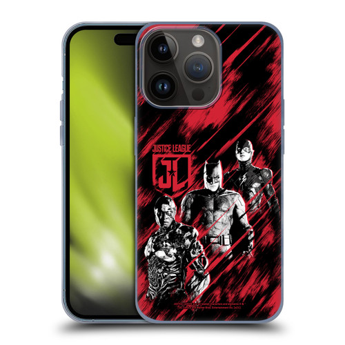 Zack Snyder's Justice League Snyder Cut Composed Art Cyborg, Batman, And Flash Soft Gel Case for Apple iPhone 15 Pro
