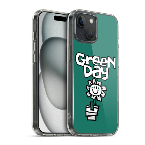 Green Day Graphics Flower Soft Gel Case for Apple iPhone 15