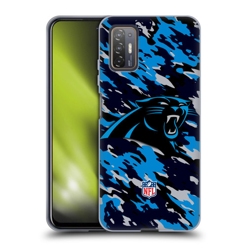 NFL Carolina Panthers Logo Camou Soft Gel Case for HTC Desire 21 Pro 5G