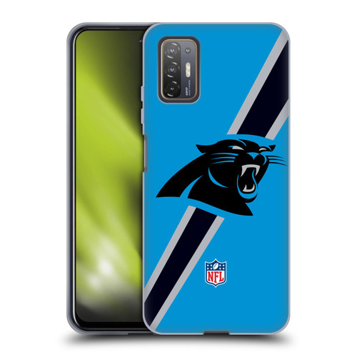 NFL Carolina Panthers Logo Stripes Soft Gel Case for HTC Desire 21 Pro 5G