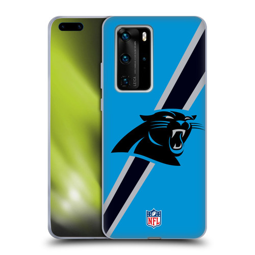 NFL Carolina Panthers Logo Stripes Soft Gel Case for Huawei P40 Pro / P40 Pro Plus 5G