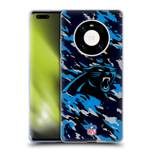 NFL Carolina Panthers Logo Camou Soft Gel Case for Huawei Mate 40 Pro 5G