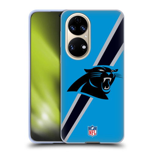 NFL Carolina Panthers Logo Stripes Soft Gel Case for Huawei P50