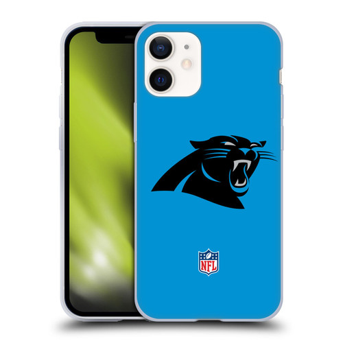 NFL Carolina Panthers Logo Plain Soft Gel Case for Apple iPhone 12 Mini