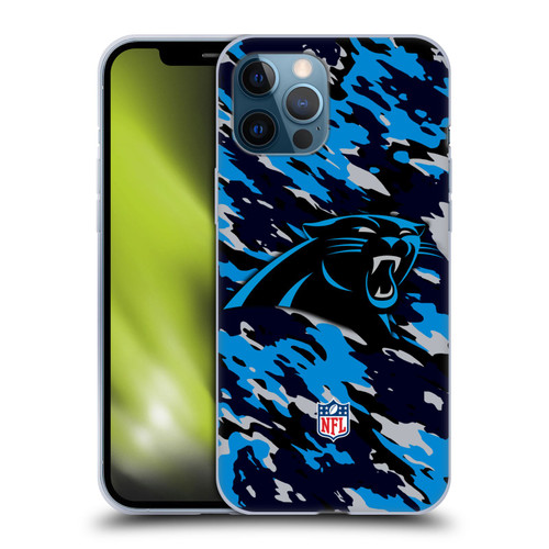 NFL Carolina Panthers Logo Camou Soft Gel Case for Apple iPhone 12 Pro Max