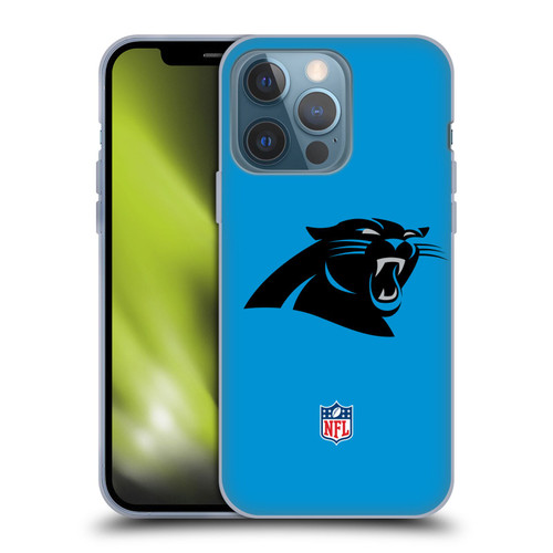 NFL Carolina Panthers Logo Plain Soft Gel Case for Apple iPhone 13 Pro