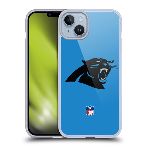 NFL Carolina Panthers Logo Plain Soft Gel Case for Apple iPhone 14 Plus
