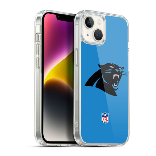 NFL Carolina Panthers Logo Plain Soft Gel Case for Apple iPhone 14 Plus & MagSafe