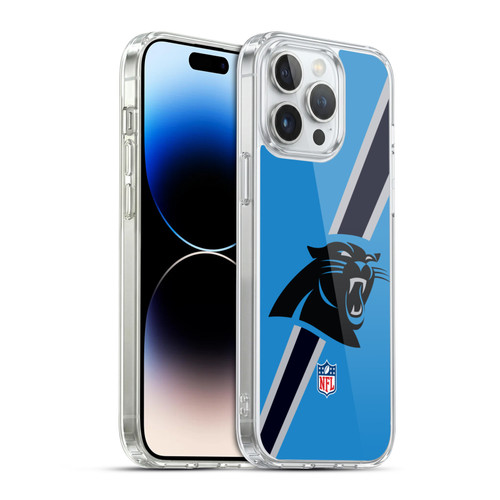 NFL Carolina Panthers Logo Stripes Soft Gel Case for Apple iPhone 14 Pro Max & MagSafe