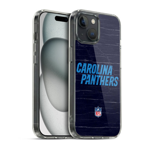 NFL Carolina Panthers Logo Distressed Look Soft Gel Case for Apple iPhone 15 & MagSafe