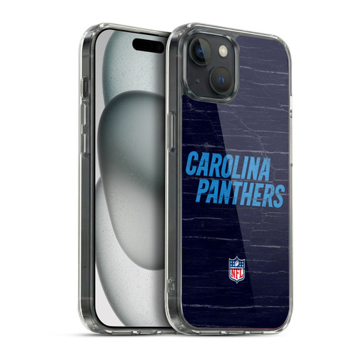 NFL Carolina Panthers Logo Distressed Look Soft Gel Case for Apple iPhone 15 Plus & MagSafe