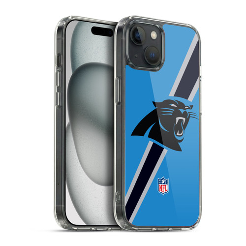 NFL Carolina Panthers Logo Stripes Soft Gel Case for Apple iPhone 15 Plus & MagSafe