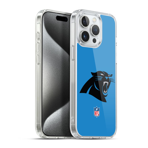 NFL Carolina Panthers Logo Plain Soft Gel Case for Apple iPhone 15 Pro Max & MagSafe