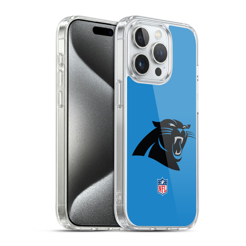 NFL Carolina Panthers Logo Plain Soft Gel Case for Apple iPhone 15 Pro & MagSafe