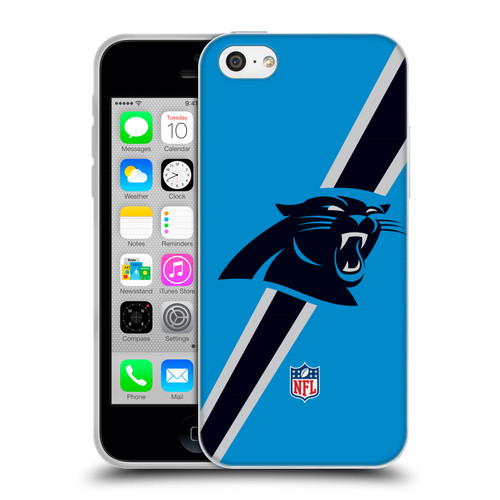 NFL Carolina Panthers Logo Stripes Soft Gel Case for Apple iPhone 5c