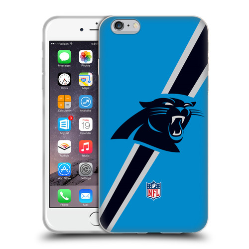 NFL Carolina Panthers Logo Stripes Soft Gel Case for Apple iPhone 6 Plus / iPhone 6s Plus