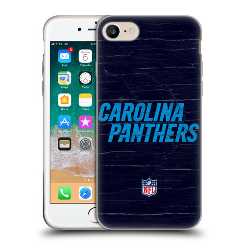 NFL Carolina Panthers Logo Distressed Look Soft Gel Case for Apple iPhone 7 / 8 / SE 2020 & 2022