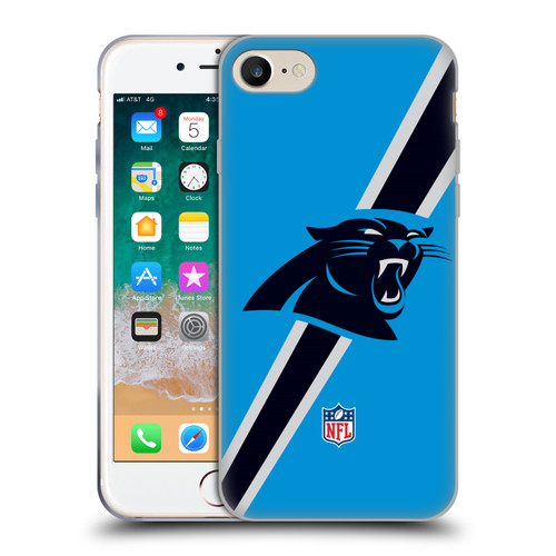 NFL Carolina Panthers Logo Stripes Soft Gel Case for Apple iPhone 7 / 8 / SE 2020 & 2022
