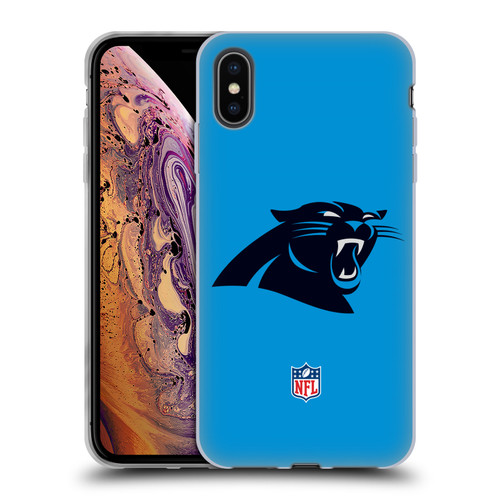 NFL Carolina Panthers Logo Plain Soft Gel Case for Apple iPhone XS Max