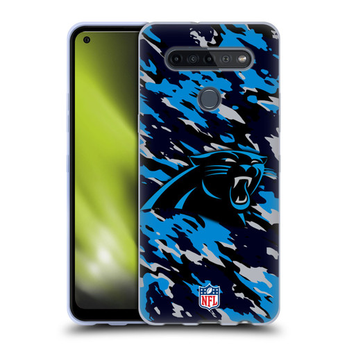 NFL Carolina Panthers Logo Camou Soft Gel Case for LG K51S
