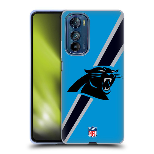 NFL Carolina Panthers Logo Stripes Soft Gel Case for Motorola Edge 30