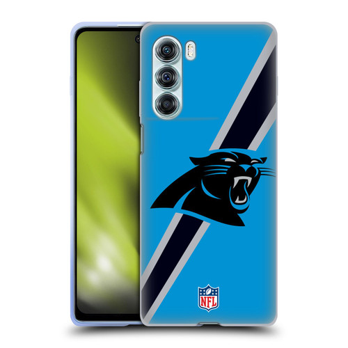 NFL Carolina Panthers Logo Stripes Soft Gel Case for Motorola Edge S30 / Moto G200 5G