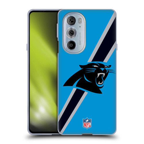 NFL Carolina Panthers Logo Stripes Soft Gel Case for Motorola Edge X30