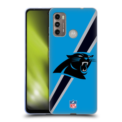 NFL Carolina Panthers Logo Stripes Soft Gel Case for Motorola Moto G60 / Moto G40 Fusion