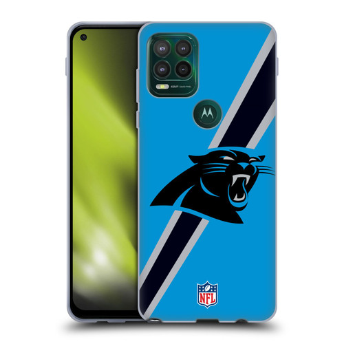 NFL Carolina Panthers Logo Stripes Soft Gel Case for Motorola Moto G Stylus 5G 2021