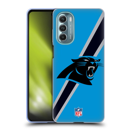 NFL Carolina Panthers Logo Stripes Soft Gel Case for Motorola Moto G Stylus 5G (2022)