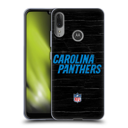 NFL Carolina Panthers Logo Distressed Look Soft Gel Case for Motorola Moto E6 Plus