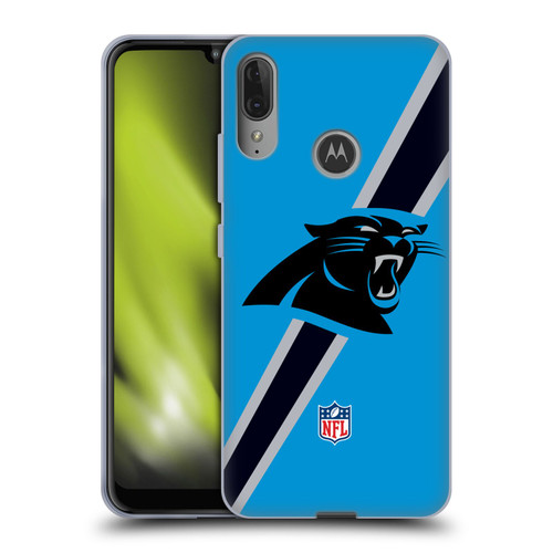 NFL Carolina Panthers Logo Stripes Soft Gel Case for Motorola Moto E6 Plus
