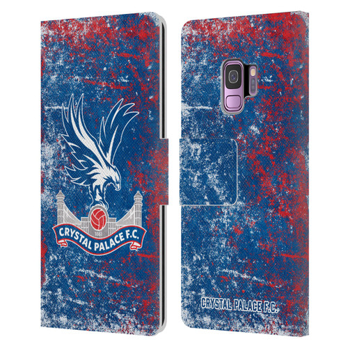 Crystal Palace FC Crest Distressed Leather Book Wallet Case Cover For Samsung Galaxy S9