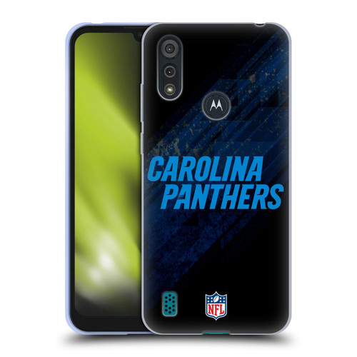 NFL Carolina Panthers Logo Blur Soft Gel Case for Motorola Moto E6s (2020)