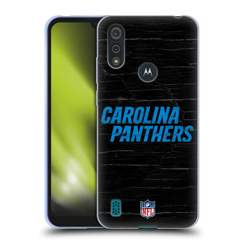 NFL Carolina Panthers Logo Distressed Look Soft Gel Case for Motorola Moto E6s (2020)