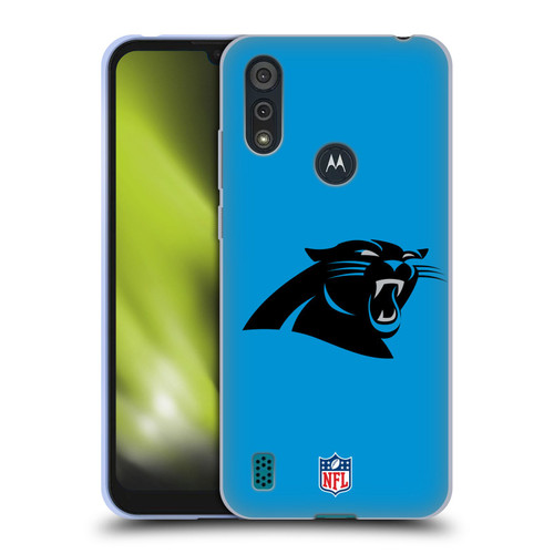 NFL Carolina Panthers Logo Plain Soft Gel Case for Motorola Moto E6s (2020)