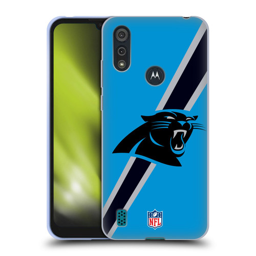 NFL Carolina Panthers Logo Stripes Soft Gel Case for Motorola Moto E6s (2020)