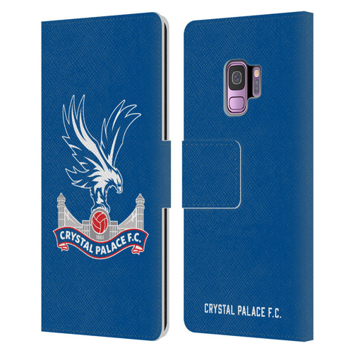 Crystal Palace FC Crest Plain Leather Book Wallet Case Cover For Samsung Galaxy S9
