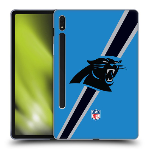 NFL Carolina Panthers Logo Stripes Soft Gel Case for Samsung Galaxy Tab S8