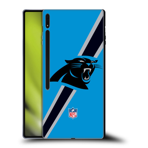 NFL Carolina Panthers Logo Stripes Soft Gel Case for Samsung Galaxy Tab S8 Ultra