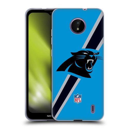 NFL Carolina Panthers Logo Stripes Soft Gel Case for Nokia C10 / C20