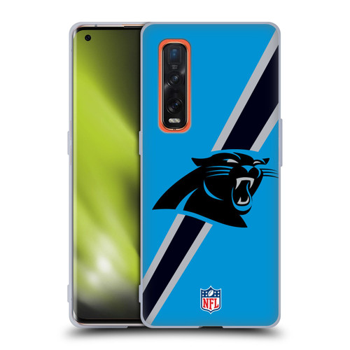 NFL Carolina Panthers Logo Stripes Soft Gel Case for OPPO Find X2 Pro 5G