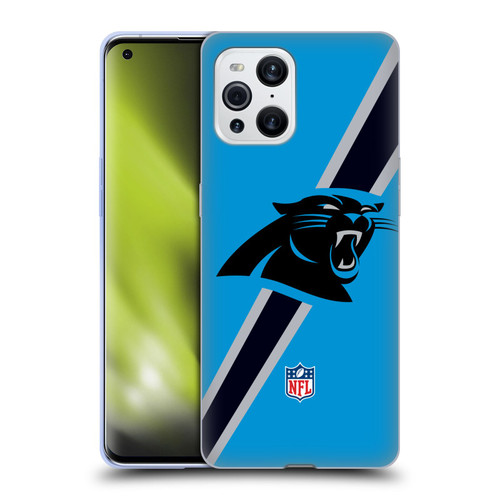 NFL Carolina Panthers Logo Stripes Soft Gel Case for OPPO Find X3 / Pro
