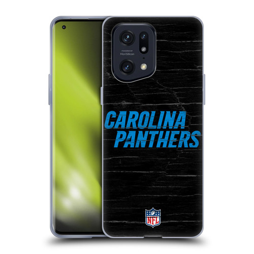 NFL Carolina Panthers Logo Distressed Look Soft Gel Case for OPPO Find X5 Pro