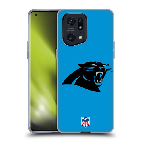NFL Carolina Panthers Logo Plain Soft Gel Case for OPPO Find X5 Pro