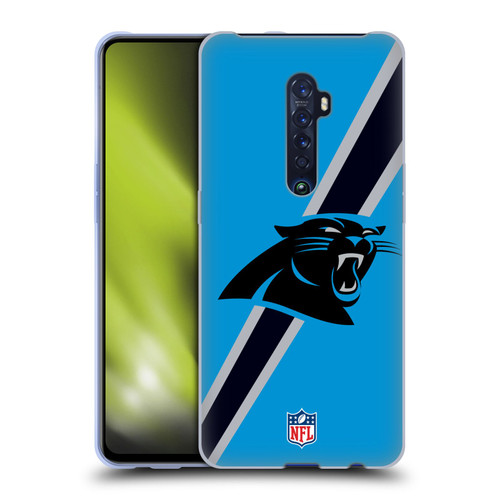 NFL Carolina Panthers Logo Stripes Soft Gel Case for OPPO Reno 2