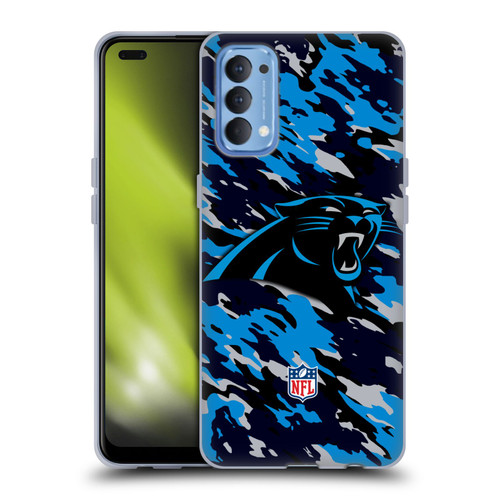NFL Carolina Panthers Logo Camou Soft Gel Case for OPPO Reno 4 5G