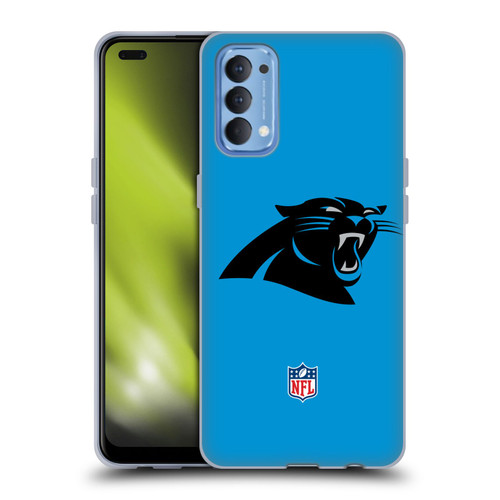 NFL Carolina Panthers Logo Plain Soft Gel Case for OPPO Reno 4 5G
